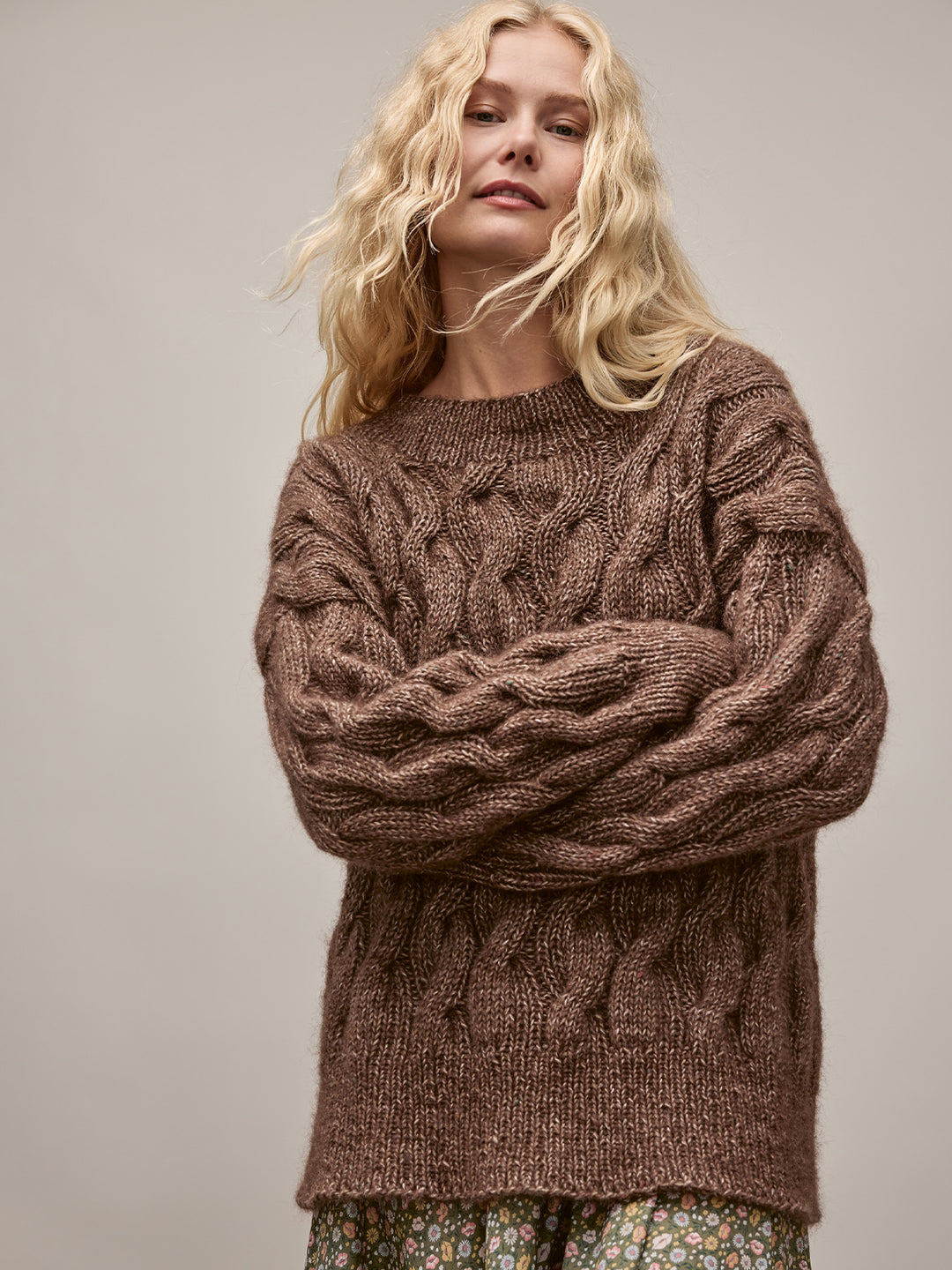 Breipakket Natural Alpaca Pelo Superkid Tweed kabeltrui