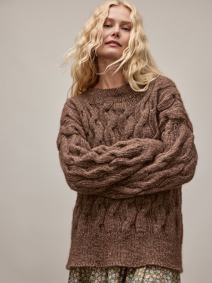 Breipakket Natural Alpaca Pelo Superkid Tweed kabeltrui