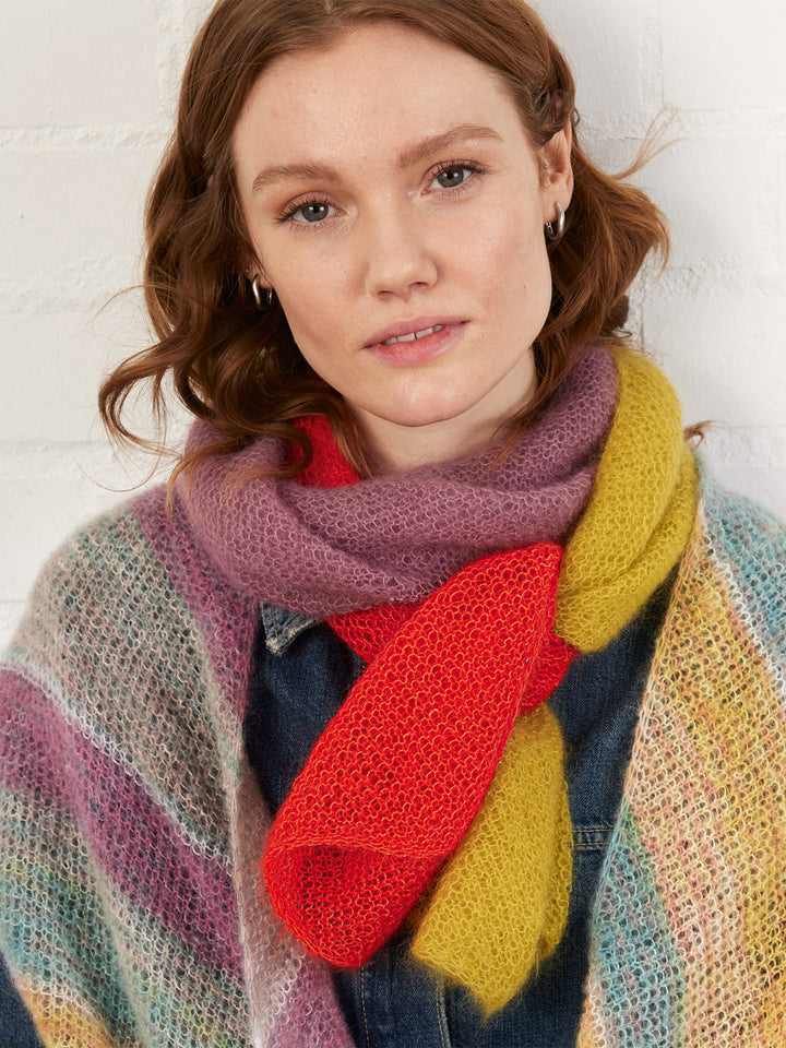Breipakket Silkhair colorblock stola