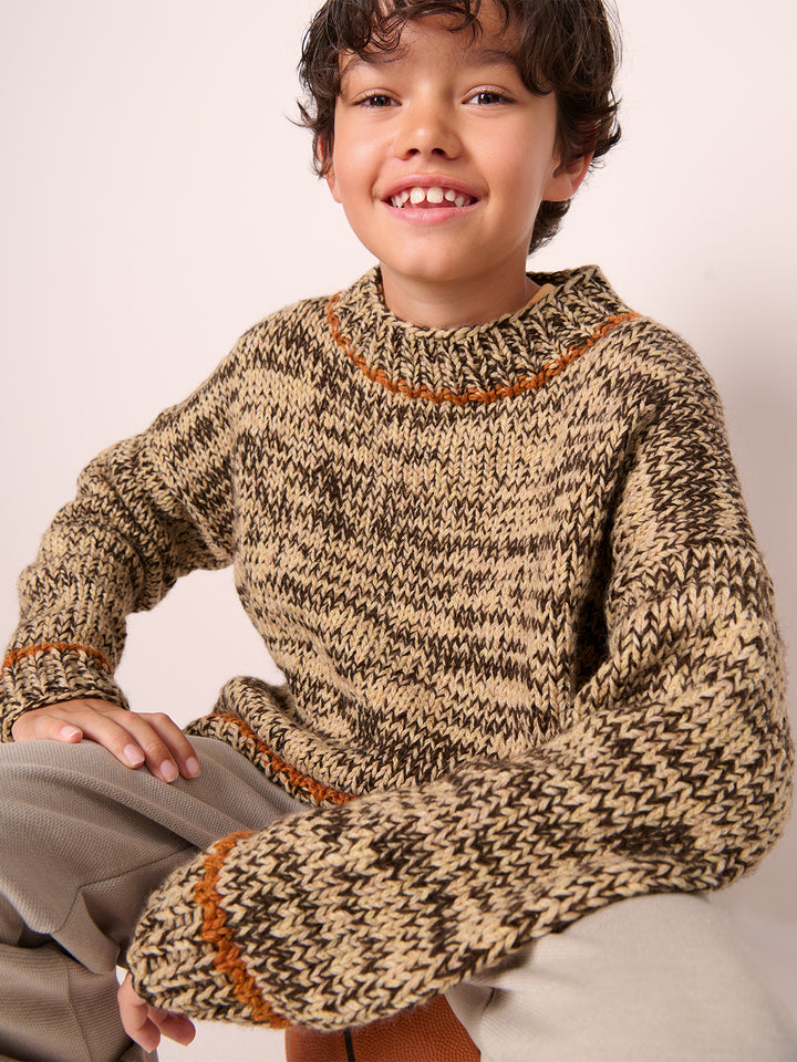 Breipakket Ecopuno Cool Merino & Cool Merino Big gemeleerde trui - kids