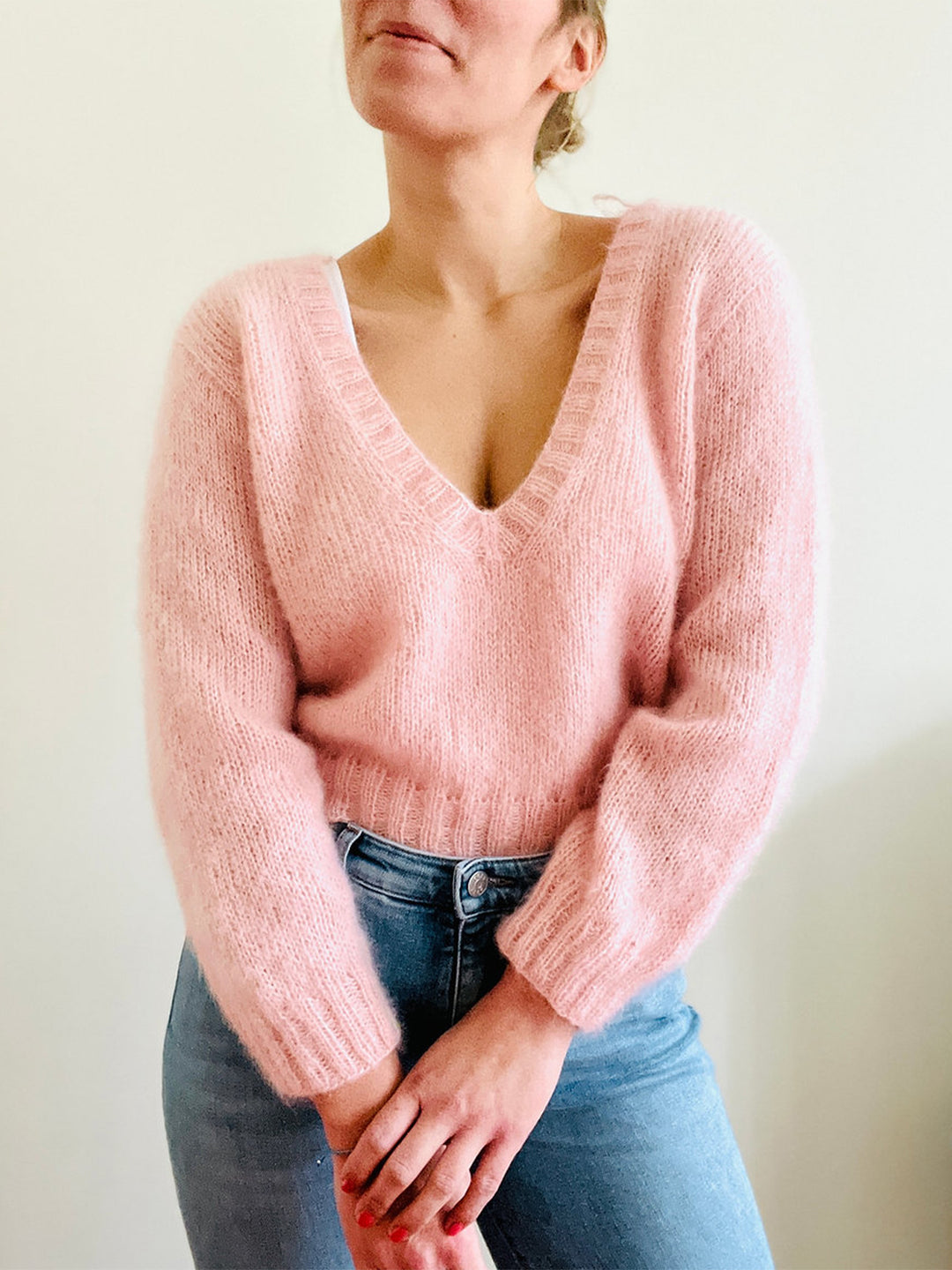 Breipakket Caspar V Neck Sweater - Kolibri by Johanna